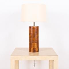 Tall Wood Block Column Lamp With Linen Shade by Amter Craft - 3184502
