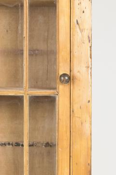 Tall and Narrow Charming Irish Pine Display Cabinet - 1363568