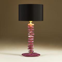 Tall pair of Italian Murano pink purple glass Pebble lamps - 1923139