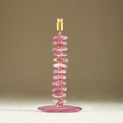 Tall pair of Italian Murano pink purple glass Pebble lamps - 1923140