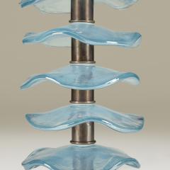 Tall pair of Murano aqua petal lamps - 4359875