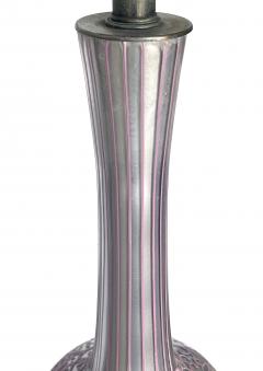 Tall pair of reverse silvered lamps with applied floral vine decoration - 2617746