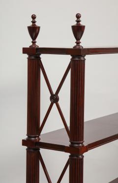 Tall pair of solid mahogany Directoire style bookcases or etageres - 1388055
