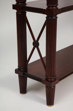Tall pair of solid mahogany Directoire style bookcases or etageres - 1388056