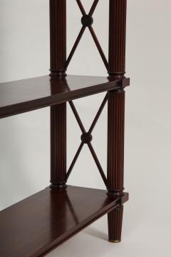 Tall pair of solid mahogany Directoire style bookcases or etageres - 1388058