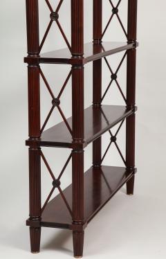 Tall pair of solid mahogany Directoire style bookcases or etageres - 1388059
