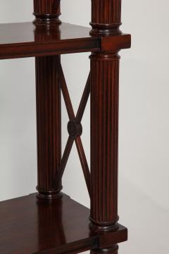 Tall pair of solid mahogany Directoire style bookcases or etageres - 1388060