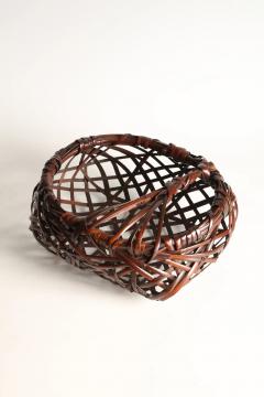 Tanabe Chikuunsai II Oceans of Good Fortune Handled Flower Basket 1970s - 4598497