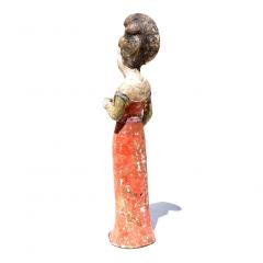 Tang Dynasty Painted Terracotta Female Court Attendant - 3078846