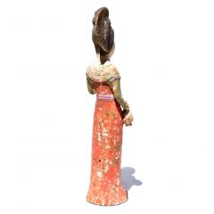 Tang Dynasty Painted Terracotta Female Court Attendant - 3078852