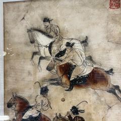 Tang Dynasty Polo Players Chinese Figurative Ink Wash Painting Handmade Paper - 3071048