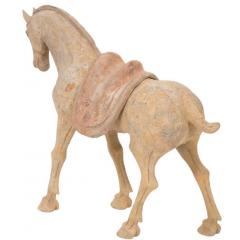 Tang Dynasty Pottery Horse With Saddle - 3065103