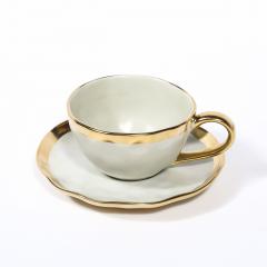 Tania Bulh es Modernist Porcelain W Gilt Accents Tea Coffee Service for 8 by Tania Bulh es - 4566612