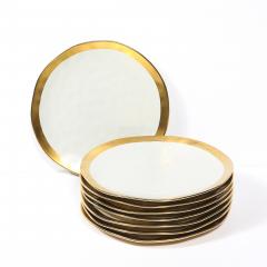 Tania Bulh es Modernist Porcelain W Gilt Accents Tea Coffee Service for 8 by Tania Bulh es - 4566617