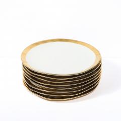 Tania Bulh es Modernist Porcelain W Gilt Accents Tea Coffee Service for 8 by Tania Bulh es - 4566652