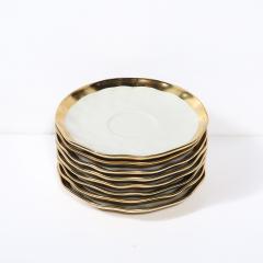 Tania Bulh es Modernist Porcelain W Gilt Accents Tea Coffee Service for 8 by Tania Bulh es - 4566654