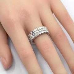 Tanja Friedrichs Tanja Friedrichs Cognac Diamond Discs Sterling Silver Band Ring - 4701351