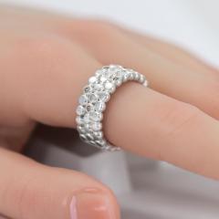 Tanja Friedrichs Tanja Friedrichs Cognac Diamond Discs Sterling Silver Band Ring - 4701353