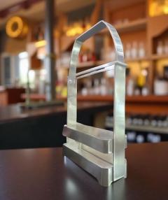 Tantalus Decanter Set with Restored Metal Case and Geometric Glass Bottles - 4217298