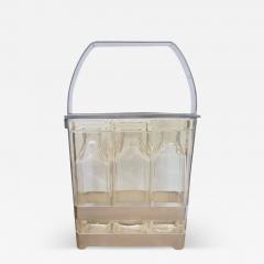 Tantalus Decanter Set with Restored Metal Case and Geometric Glass Bottles - 4217578