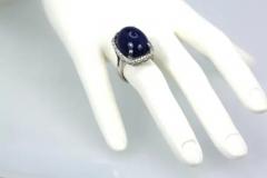 Tanzanite Cabochon 34 Carats Diamond Cocktail Ring 18 Karat Gold Setting - 3448887