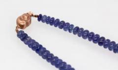 Tanzanite Cabochon Beaded Necklace 14 Karat Clasp - 3448885