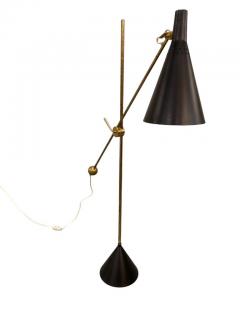 Tapio Wirkkala Black Tapio Wirkkala Adjustable Floor Lamp Model K10 11 Idman 1950s - 3933824