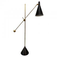 Tapio Wirkkala Black Tapio Wirkkala Adjustable Floor Lamp Model K10 11 Idman 1950s - 3933829