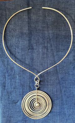 Tapio Wirkkala Hopeaku Silver Moon Pendant Choker Necklace - 4410113
