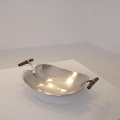 Tapio Wirkkala Tapio Wirkkala Dish TW 58 in Sterling Silver Teak Handles Kultakeskus 1966 - 4572933