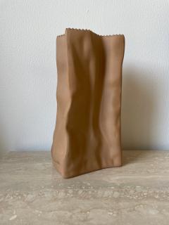 Tapio Wirkkala Tapio Wirkkala Large Brown Paper Bag Porcelain Vase by Rosenthal in Germany - 3945280