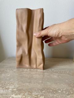 Tapio Wirkkala Tapio Wirkkala Large Brown Paper Bag Porcelain Vase by Rosenthal in Germany - 3945304