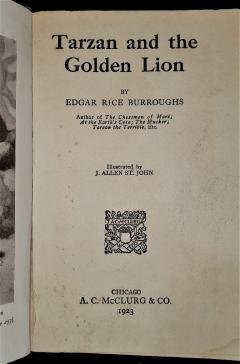 Tarzan and the Golden Lion McClurg First Edition - 2762448