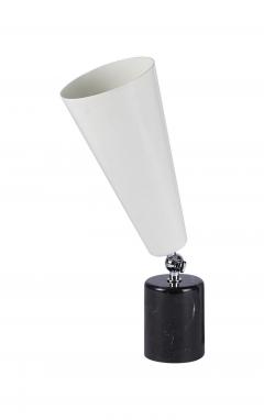 Tato Italia Vox Table Lamp in Black Marquinia Marble Chrome and White - 1031041