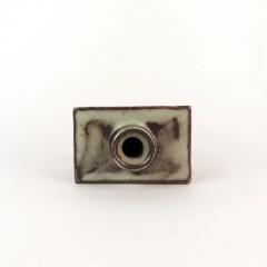 Tatsuzo Shimaoka Jomon Zogan Square Flask with Rope Imprint and Geometric Inlay Motif - 3016272