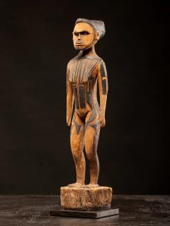 Tattooed Male Ancestor Figure Yap Island Federated States of Micronesia - 4753307