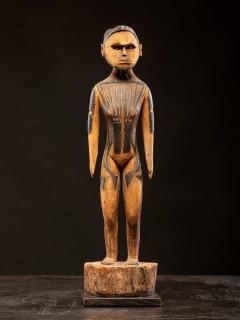 Tattooed Male Ancestor Figure Yap Island Federated States of Micronesia - 4753309