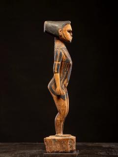 Tattooed Male Ancestor Figure Yap Island Federated States of Micronesia - 4753313