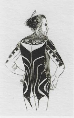 Tattooed Male Ancestor Figure Yap Island Federated States of Micronesia - 4753317