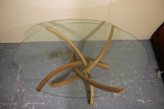 Teak Bentwood Coffee Table with Glass Top - 2333262