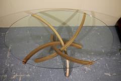 Teak Bentwood Coffee Table with Glass Top - 2333263