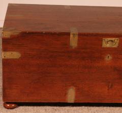 Teak Campaign Or Marine Chest From The 19th Century - 3603226