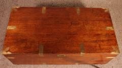 Teak Campaign Or Marine Chest From The 19th Century - 3603230
