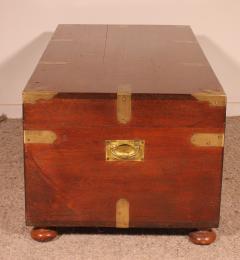 Teak Campaign Or Marine Chest From The 19th Century - 3603235