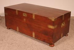 Teak Campaign Or Marine Chest From The 19th Century - 3603236