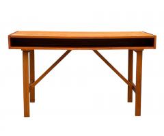 Teak Mid Century Danish Modern Double Sided Desk or Console Table - 4324688