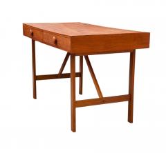 Teak Mid Century Danish Modern Double Sided Desk or Console Table - 4324690