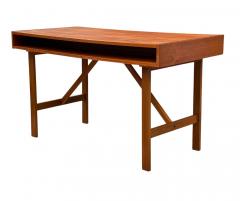 Teak Mid Century Danish Modern Double Sided Desk or Console Table - 4324691