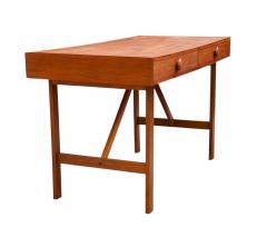 Teak Mid Century Danish Modern Double Sided Desk or Console Table - 4324696