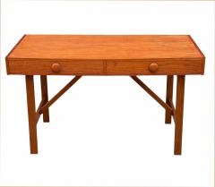 Teak Mid Century Danish Modern Double Sided Desk or Console Table - 4324702